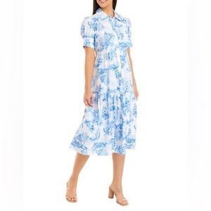 NWT Crown & Ivy Women’s Balloon Sleeve Printed Shirtdress.